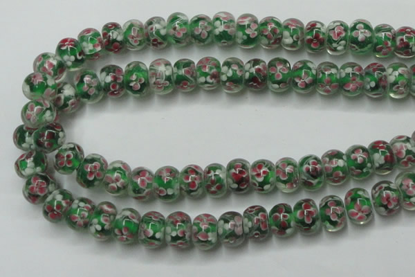 CLG769 14.5 inches 8*12mm rondelle lampwork glass beads wholesale