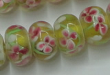 CLG770 14.5 inches 8*12mm rondelle lampwork glass beads wholesale