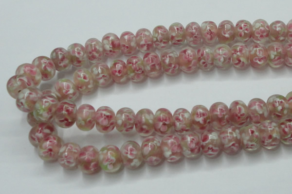 CLG771 14.5 inches 8*12mm rondelle lampwork glass beads wholesale