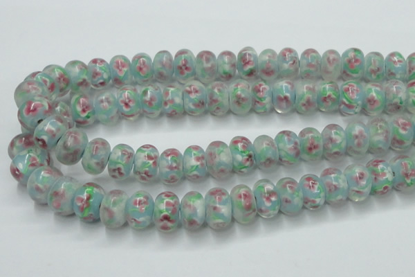 CLG773 14.5 inches 8*12mm rondelle lampwork glass beads wholesale