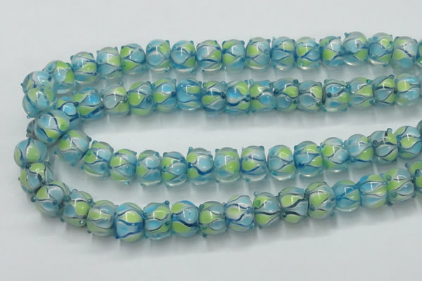 CLG779 14 inches 8*12mm rondelle lampwork glass beads wholesale