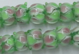 CLG785 14.5 inches 8*12mm rondelle lampwork glass beads wholesale