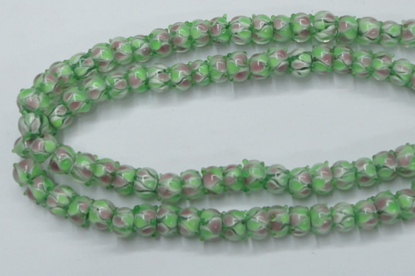 CLG785 14.5 inches 8*12mm rondelle lampwork glass beads wholesale