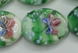 CLG798 15.5 inches 22*28mm oval lampwork glass beads wholesale