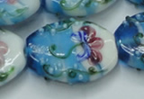 CLG799 15.5 inches 22*28mm oval lampwork glass beads wholesale