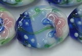 CLG802 15.5 inches 22*28mm oval lampwork glass beads wholesale