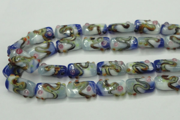 CLG806 15 inches 14*24mm rectangle lampwork glass beads wholesale