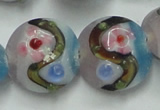 CLG813 15.5 inches 18mm flat round lampwork glass beads wholesale