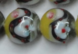 CLG816 15.5 inches 20mm flat round lampwork glass beads wholesale