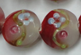 CLG817 15.5 inches 20mm flat round lampwork glass beads wholesale