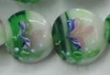 CLG821 15.5 inches 20mm flat round lampwork glass beads wholesale