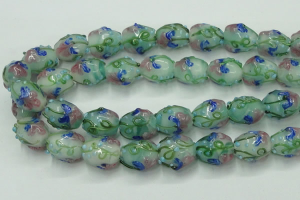 CLG826 15.5 inches 14*18mm pear lampwork glass beads wholesale