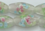 CLG865 14 inches 10*20mm rice lampwork glass beads wholesale