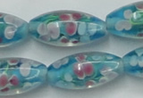 CLG866 15.5 inches 10*20mm rice lampwork glass beads wholesale