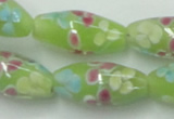 CLG867 15.5 inches 10*20mm rice lampwork glass beads wholesale