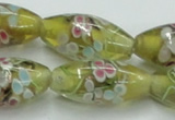 CLG868 15.5 inches 10*20mm rice lampwork glass beads wholesale