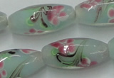 CLG870 15.5 inches 10*20mm rice lampwork glass beads wholesale