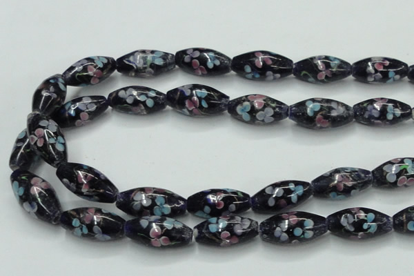 CLG872 15.5 inches 10*20mm rice lampwork glass beads wholesale