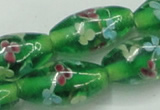 CLG873 15.5 inches 10*20mm rice lampwork glass beads wholesale