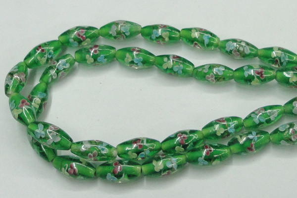 CLG873 15.5 inches 10*20mm rice lampwork glass beads wholesale