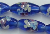 CLG874 15.5 inches 10*20mm rice lampwork glass beads wholesale