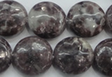 CLI01 15.5 inches 20mm flat round natural lilac jasper beads wholesale