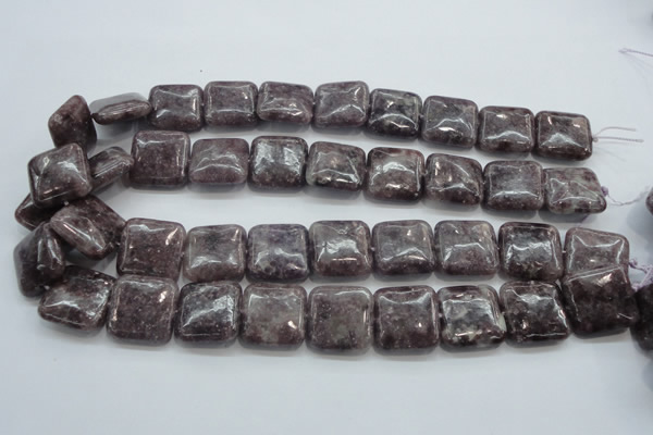 CLI08 15.5 inches 20*20mm square natural lilac jasper beads wholesale