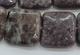 CLI09 15.5 inches 25*25mm square natural lilac jasper beads wholesale