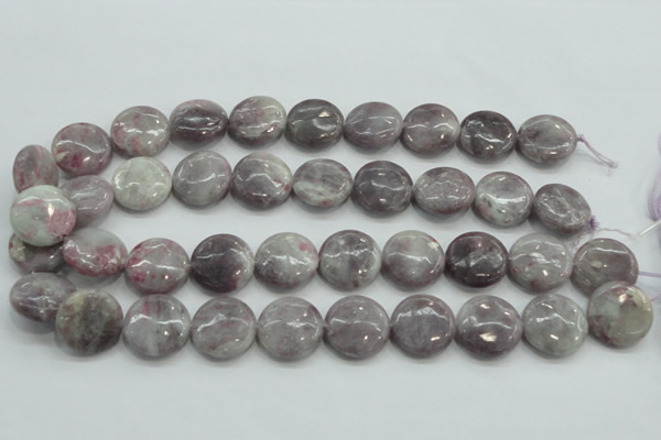 CLI56 15.5 inches 20mm flat round natural lilac jasper beads wholesale