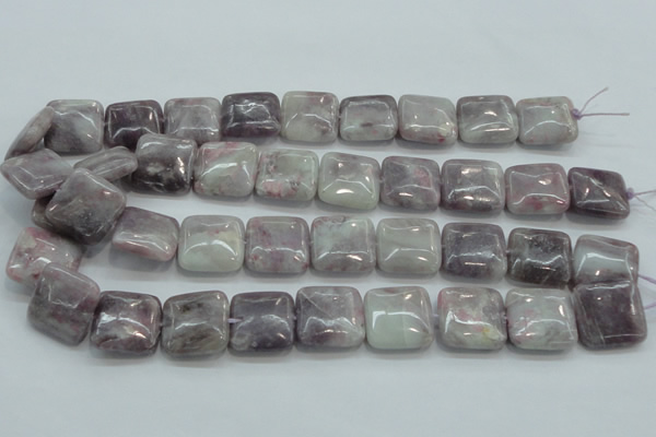 CLI62 15.5 inches 20*20mm square natural lilac jasper beads wholesale