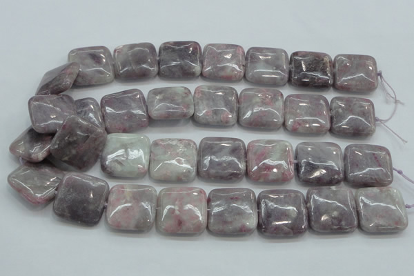 CLI63 15.5 inches 25*25mm square natural lilac jasper beads wholesale