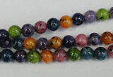 CLJ215 15.5 inches 6mm round mixed color dyed sesame jasper beads