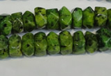 CLJ245 15.5 inches 6*11mm faceted nuggets dyed sesame jasper beads