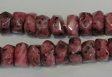 CLJ247 15.5 inches 6*11mm faceted nuggets dyed sesame jasper beads