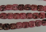 CLJ253 15.5 inches 8*8mm square dyed sesame jasper beads wholesale