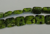 CLJ260 15.5 inches 10*10mm square dyed sesame jasper beads wholesale