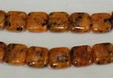 CLJ261 15.5 inches 10*10mm square dyed sesame jasper beads wholesale