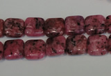 CLJ262 15.5 inches 10*10mm square dyed sesame jasper beads wholesale