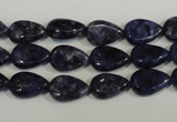 CLJ332 15.5 inches 8*12mm flat teardrop dyed sesame jasper beads