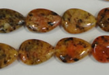 CLJ336 15.5 inches 13*18mm flat teardrop dyed sesame jasper beads