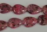 CLJ337 15.5 inches 13*18mm flat teardrop dyed sesame jasper beads