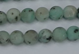 CLJ411 15.5 inches 6mm round matte sesame jasper beads wholesale