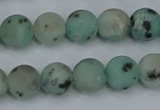 CLJ412 15.5 inches 8mm round matte sesame jasper beads wholesale