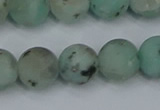 CLJ414 15.5 inches 12mm round matte sesame jasper beads wholesale