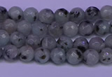 CLJ420 15.5 inches 4mm faceted round sesame jasper beads