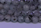 CLJ421 15.5 inches 6mm faceted round sesame jasper beads