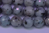 CLJ423 15.5 inches 10mm faceted round sesame jasper beads