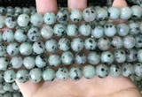 CLJ432 15.5 inches 10mm faceted round sesame jasper beads