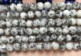 CLJ551 15.5 inches 6mm,8mm,10mm & 12mm faceted round sesame jasper beads