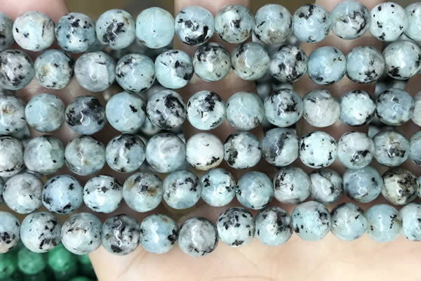 CLJ557 15.5 inches 6mm,8mm,10mm & 12mm faceted round sesame jasper beads